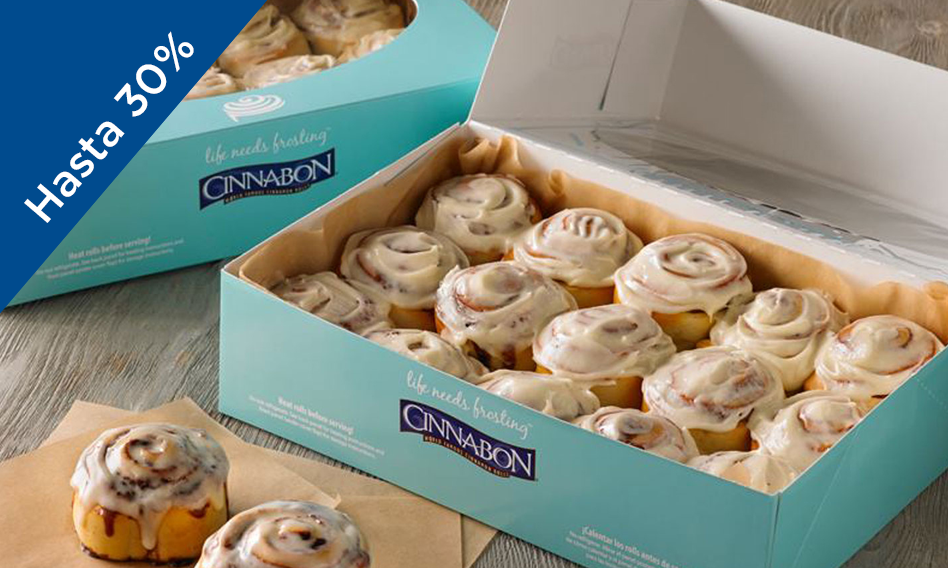 Cinnabon 20% y 30% de Dscto en tus postres favoritos